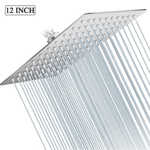 Chrome rain shower head - chrome, 12"